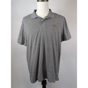Roebuck & Co. Mens XL Polo Shirt Gray Cheeseburger Short Sleeve 2 Button 1/4